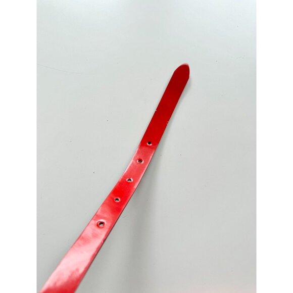 CLUB MONACO Red Orange Patent Leather Skinny Belt, Size XS - Picture 4 of 11